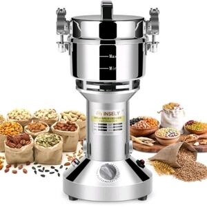INSELY Grain Mill Grinder 300g High Speed Food Grain Mill Wheat Grinder Coffee